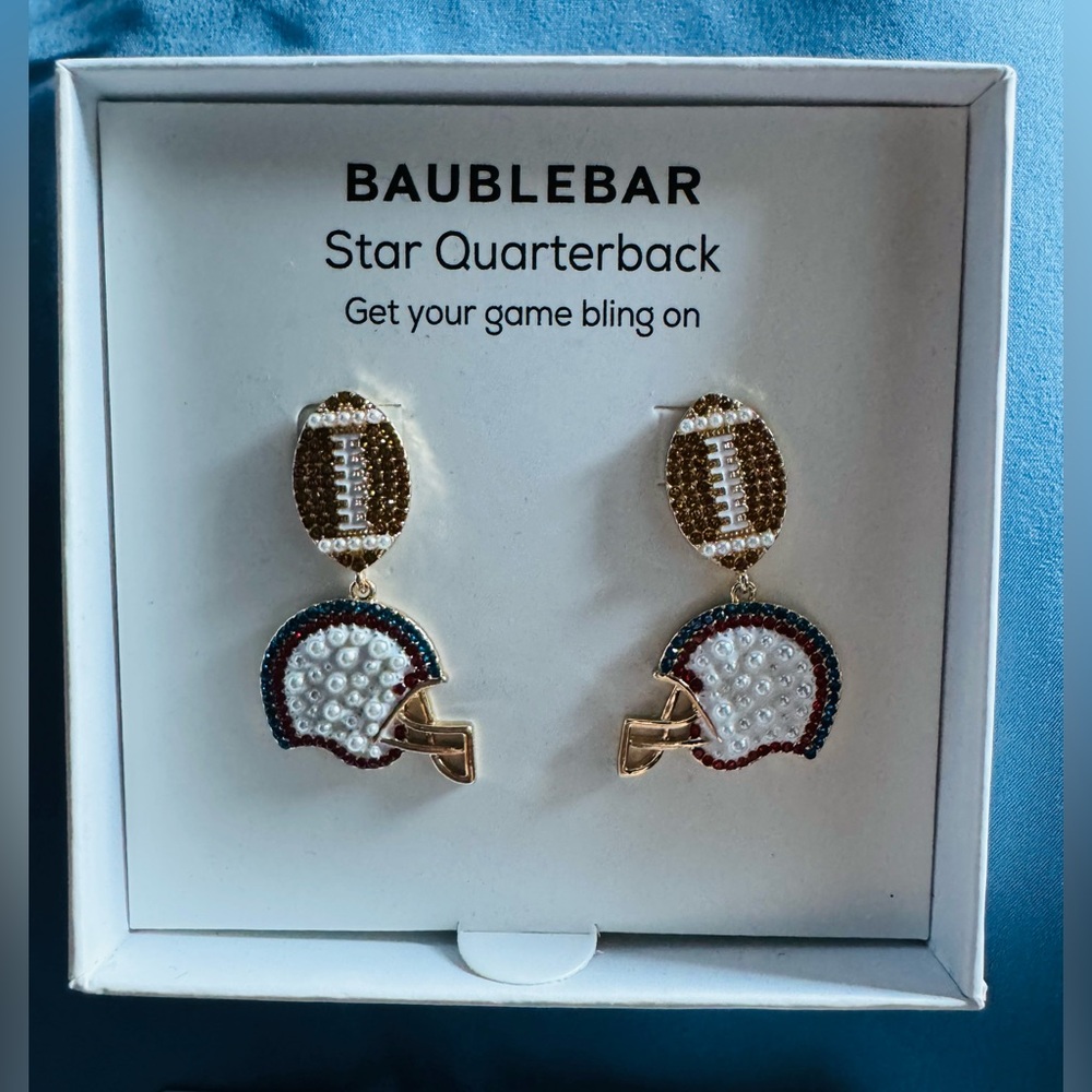Baublebar football pearl earrings without box
